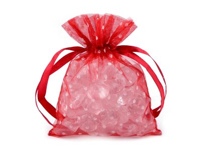 Dárkový pytlík puntíky 10x13 cm organza 2 kusy{% if product.brand.name %} – Galanterka{% endif %}