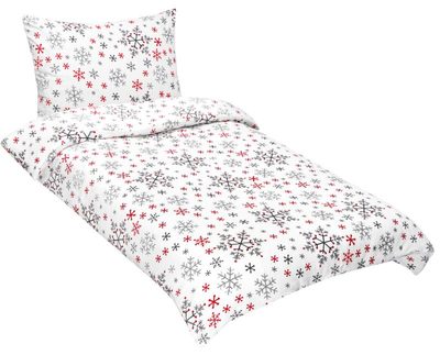 Povlečení MIKROFLANEL Bílá,Šedá,Červená 95/173 140x200, 70x90 cm{% if product.brand.name %} – Bellatex{% endif %}