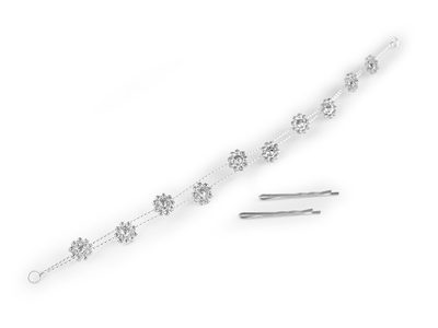 Štrasová ozdoba / čelenka do vlasů{% if variant.name %} – 3 crystal květ{% endif %}