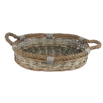 Košík oválný šedý střední P2039/S - 44 x 33 x 10 cm{% if product.brand.name %} – Morex{% endif %}