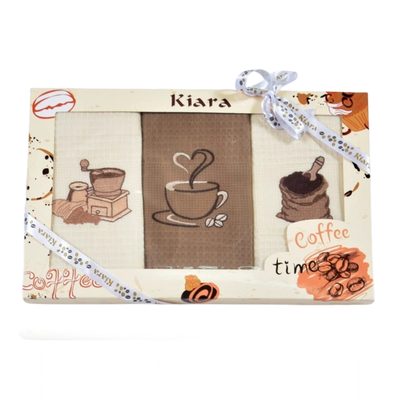Dárková sada utěrek Kiara Coffee time 50x70 cm 3 ks{% if product.brand.name %} – Praktik{% endif %}
