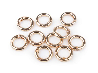 Karabina kulatá na kabelky / kroužek na klíče Ø13 mm balení 2 kusy{% if variant.name %} – 3 růžové zlato{% endif %}