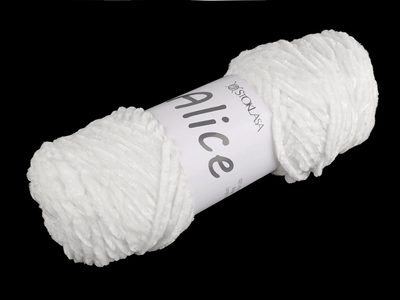 Pletací žinylková příze Alice 100 g{% if variant.name %} – 1 bílá{% endif %}