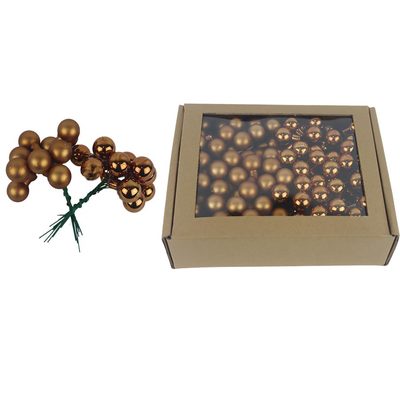 Skleněné baňky na drátku hnědé, pr. 2cm, S0570-18/BOX 144 ks - 2 cm{% if product.brand.name %} – {% endif %}