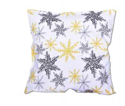 Vánoční povlak bavlna Šedé a žluté vločky 1261 40x40 cm{% if product.brand.name %} – Forbyt{% endif %}