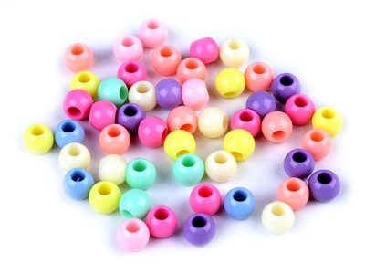 Plastové korálky s velkým průvlekem 8x10 mm pastelový mix 50 ks{% if product.brand.name %} – Galanterka{% endif %}