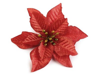 Vánoční hvězda Ø14 cm s lurexem{% if variant.name %} – 2 červená sv.{% endif %}