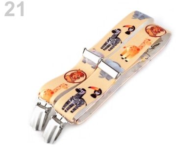 Šle dětské šíře 2,5 cm délka 70 cm s potiskem typ Y{% if variant.name %} – 21 safari{% endif %}
