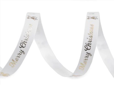 Vánoční rypsová stuha Merry Christmas šíře 10 mm návin 10 m{% if product.brand.name %} – Galanterka{% endif %}