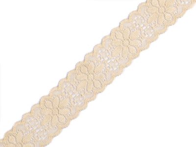Elastická krajka šíře 30 mm METRÁŽ{% if variant.name %} – 2 béžová světlá{% endif %}