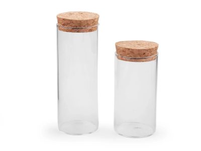 Skleněná lahvička / dóza s korkem 4 kusy{% if product.brand.name %} – Galanterka{% endif %}