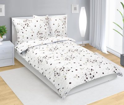 Krepové povlečení Hnědá,Bílá 80/305{% if variant.name %} – 140x220 cm, 70x90 cm{% endif %}
