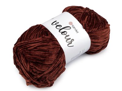 Pletací příze Velour 100 g{% if variant.name %} – 19 (852) hnědá tmavá{% endif %}