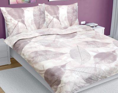 Povlečení bavlna 200x220, 2ks 70x90 cm béžový list – fotka 2