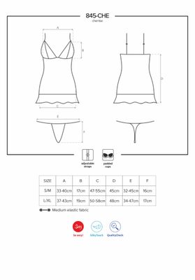 Nádherná košilka 845-CHE chemise – fotka 1