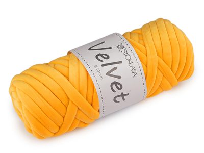 Příze Marshmallow silná Velvet Ø10 mm 500 g{% if variant.name %} – 2 (050) žlutá{% endif %}