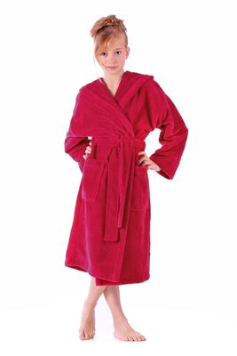Dětský župan s kapucí Tampa rubínová{% if product.brand.name %} – Vestis{% endif %}
