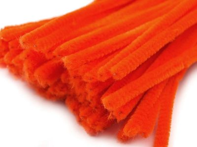 Chlupaté modelovací drátky Ø6 mm délka cca 30 cm, 20 kusů{% if variant.name %} – 6 oranžová neon{% endif %}