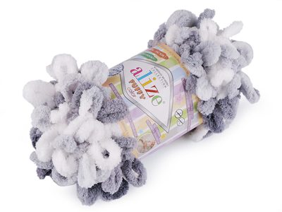 Pletací příze Alize Puffy color 100 g - 7 (5925) šedá