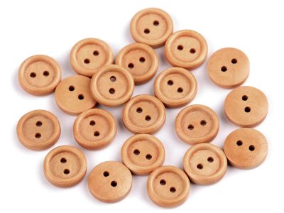 Dřevěný knoflík dvoudírkový velikost 20"  - balení 20 kusů{% if variant.name %} –  4 béžová tm. {% endif %}