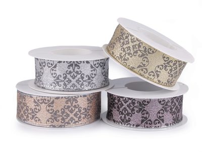 Vánoční brokátová stuha s drátem šíře 40 mm návin 20 metrů{% if product.brand.name %} – Galanterka{% endif %}