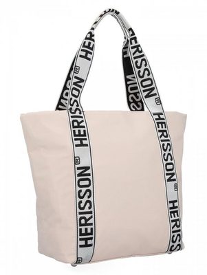Velká dámská nylonová shopper kabelka přes rameno béžová{% if product.brand.name %} – Herisson{% endif %}