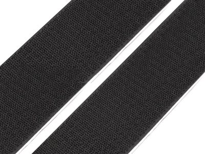 Suchý zip háček samolepicí šíře 50 mm černý metráž{% if variant.name %} – černá{% endif %}
