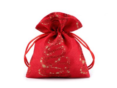 Vánoční dárkový pytlík 10x13 cm{% if variant.name %} – 2 červená glitry{% endif %}