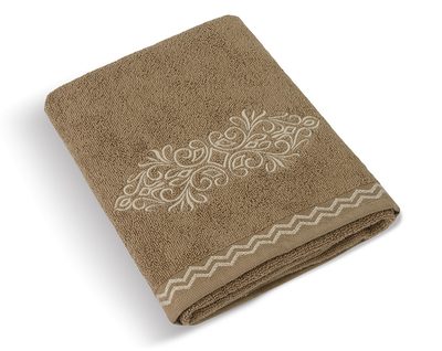 Froté osušky béžová řada 70x140 cm hnědý ornament{% if product.brand.name %} – Bellatex{% endif %}