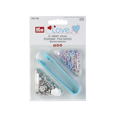 Knoflík stiskací JERSEY 8 mm PRYM LOVE{% if variant.name %} – růžová - sv. modrá - smetanová{% endif %}