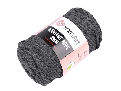Macrame příze Rope 3 mm 250g{% if variant.name %} – 5 (758) šedá tmavá{% endif %}