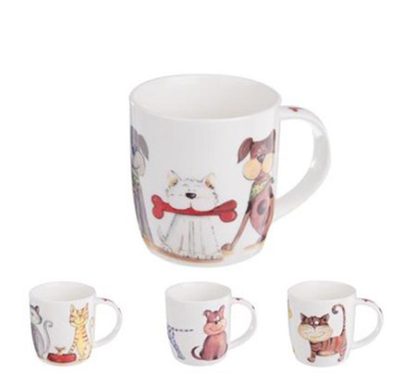 Hrnek PSI A KOČKY, 4ks O0132 - dia 8,5 x 9 cm{% if product.brand.name %} – Morex{% endif %}