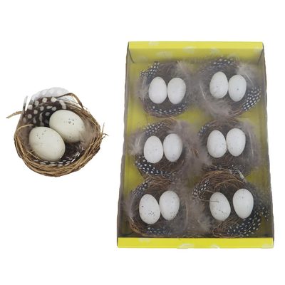 Velikonoční vajíčka v hnízdě, 6 ks X5773 - 6 cm{% if product.brand.name %} – Morex{% endif %}