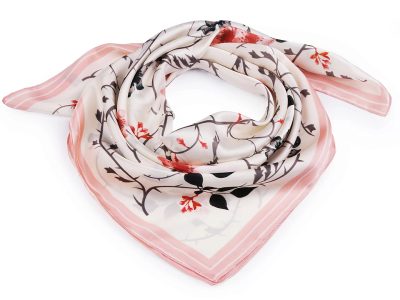 Saténový šátek květy 70x70 cm{% if product.brand.name %} – Stoklasa{% endif %}
