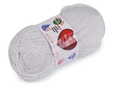 Pletací příze Baby Love a Care 100 g{% if variant.name %} – 10 (992) šedá nejsvětlejší{% endif %}