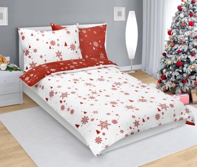 Povlečení MIKROFLANEL Terrakota,Bílá 95/269 140x200, 70x90 cm – fotka 1
