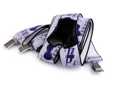 Šle pánské hudební široké 4 cm délka 120 cm{% if variant.name %} – 2 bílá fialová{% endif %}