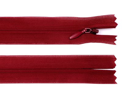 Spirálový zip skrytý šíře 3 mm délka 30 cm dederon{% if variant.name %} – 178 bordó{% endif %}