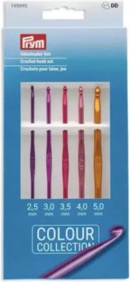 Háček na vlnu 2,5-5,0 mm, sada 5 ks{% if product.brand.name %} – PRYM{% endif %}