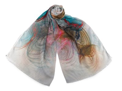 Letní šátek / šála 65x175 cm{% if variant.name %} – 4 tyrkys sv. růžová{% endif %}