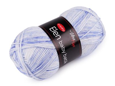 Pletací příze Elen baby batik 100 g - 6 (5114) modrá světlá