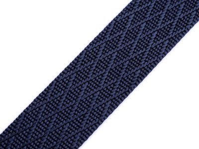 Oboustranný popruh lesklý šíře 38 mm METRÁŽ{% if variant.name %} – 4 modrá tmavá{% endif %}