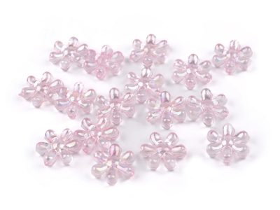 Plastové korálky s AB efektem květ Ø17 mm 10 g{% if variant.name %} – 3 růžová sv.{% endif %}