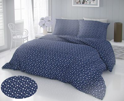 Bavlněné povlečení DELUX Hvězdy modré 140×200, 70×90 cm{% if product.brand.name %} – Kvalitex{% endif %}