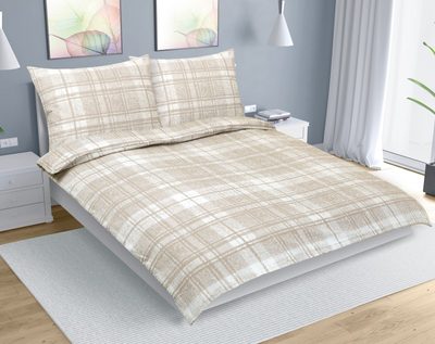Povlečení krep na dvoudeku Béžová,Bílá 80/311{% if variant.name %} – 1ks 200x220, 2ks 70x90 cm (200 cm šířka x 220 cm délka prodloužená){% endif %}