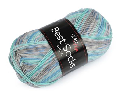 Pletací příze Best Socks samovzorovací / ponožkovka 100 g{% if variant.name %} – 5 (7302) mint{% endif %}