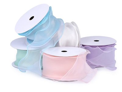 Organzová stuha s perleťovým leskem šíře 80 mm návin 13,5m{% if product.brand.name %} – Galanterka{% endif %}