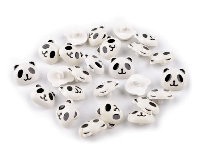 Knoflík dětský zajíc, medvěd, panda 25 kusů{% if variant.name %} – 5 bílá panda{% endif %}