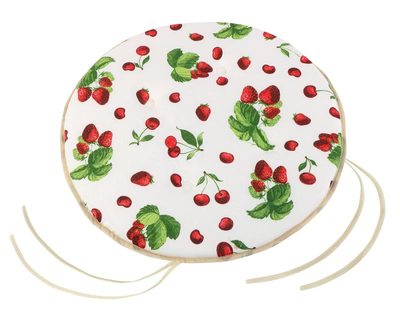Sedák EMA kulatý hladký - průměr 40 cm jahody a třešně{% if product.brand.name %} – Bellatex{% endif %}