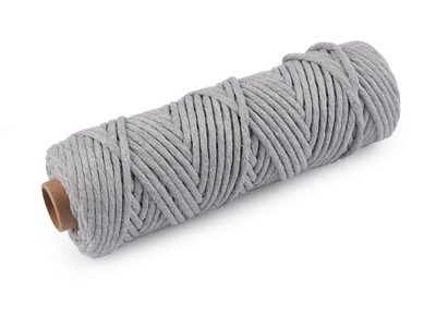 Bavlněná šňůra macrame Ø5 mm návin 50 m{% if variant.name %} – 6 šedá sv.{% endif %}